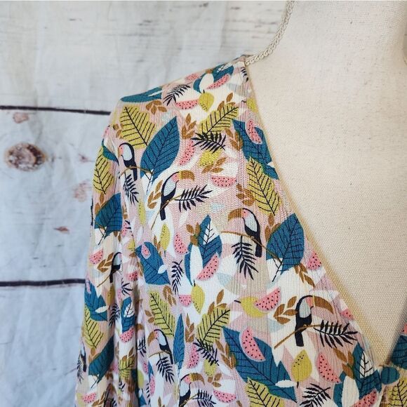 Boden Susannah Smocked Toucan Print Dress Size 14L - Picture 7 of 9